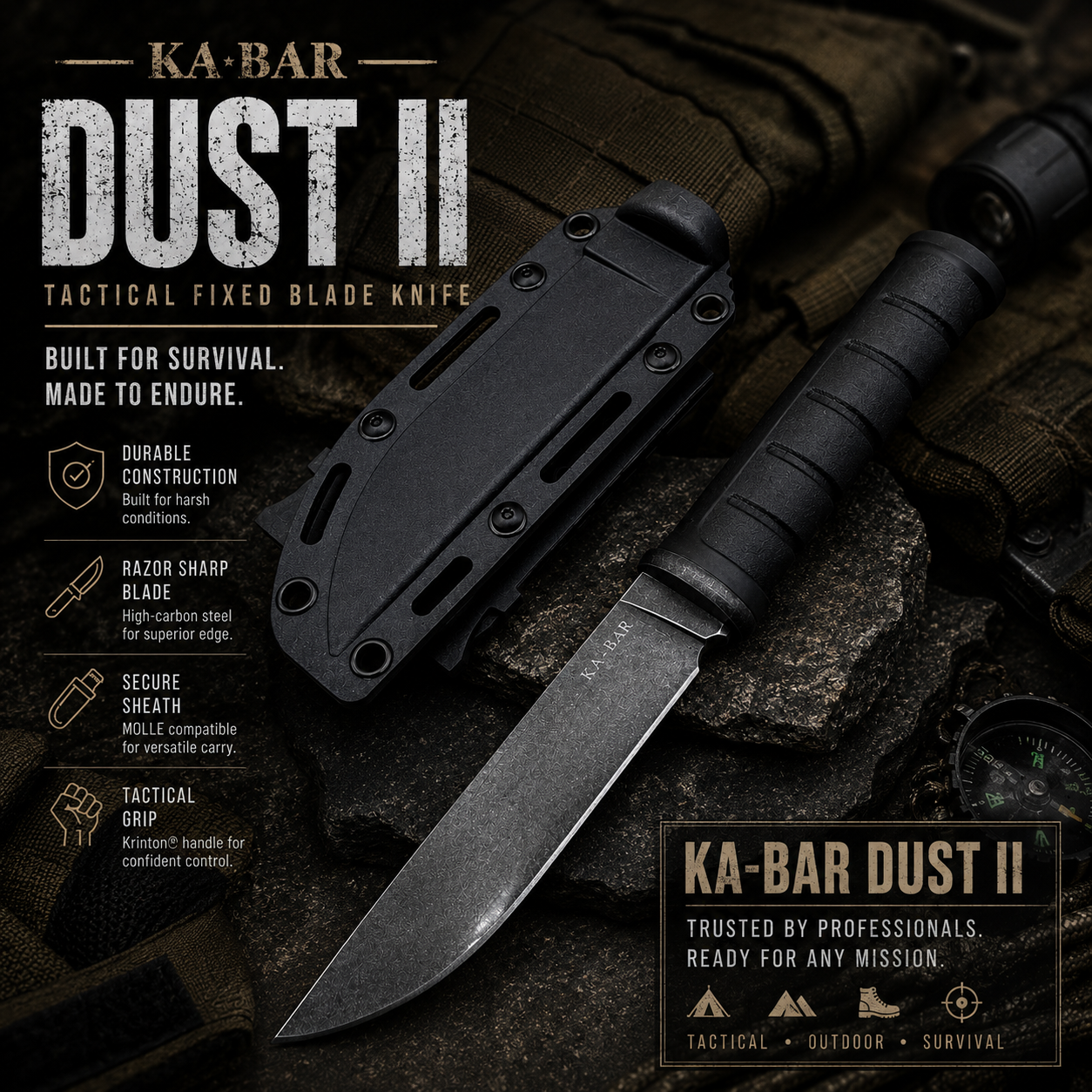 KA-BAR DUST II tactical knife