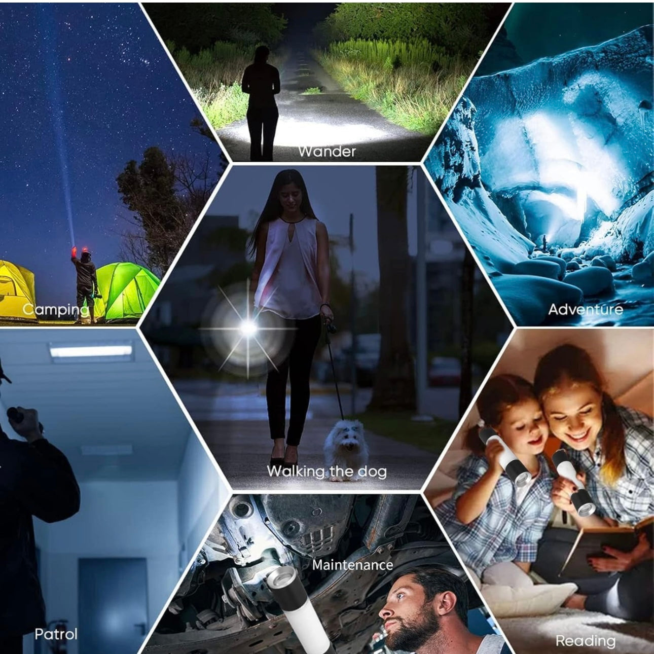 Rechargeable camping light lantern flashlight 6-modes 2600mah battery capacity