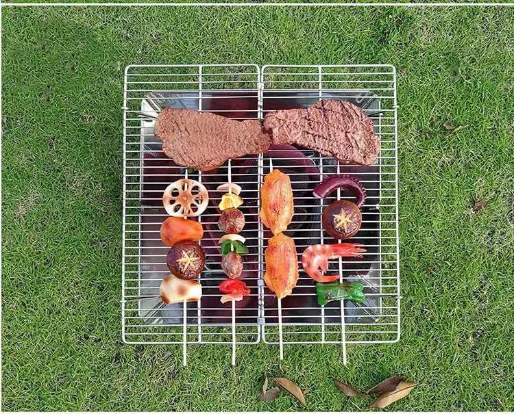 portable stainless camping grill bonfire pit