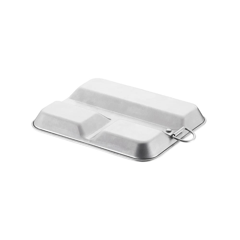 square "stainless steel" three compartment lunch box
