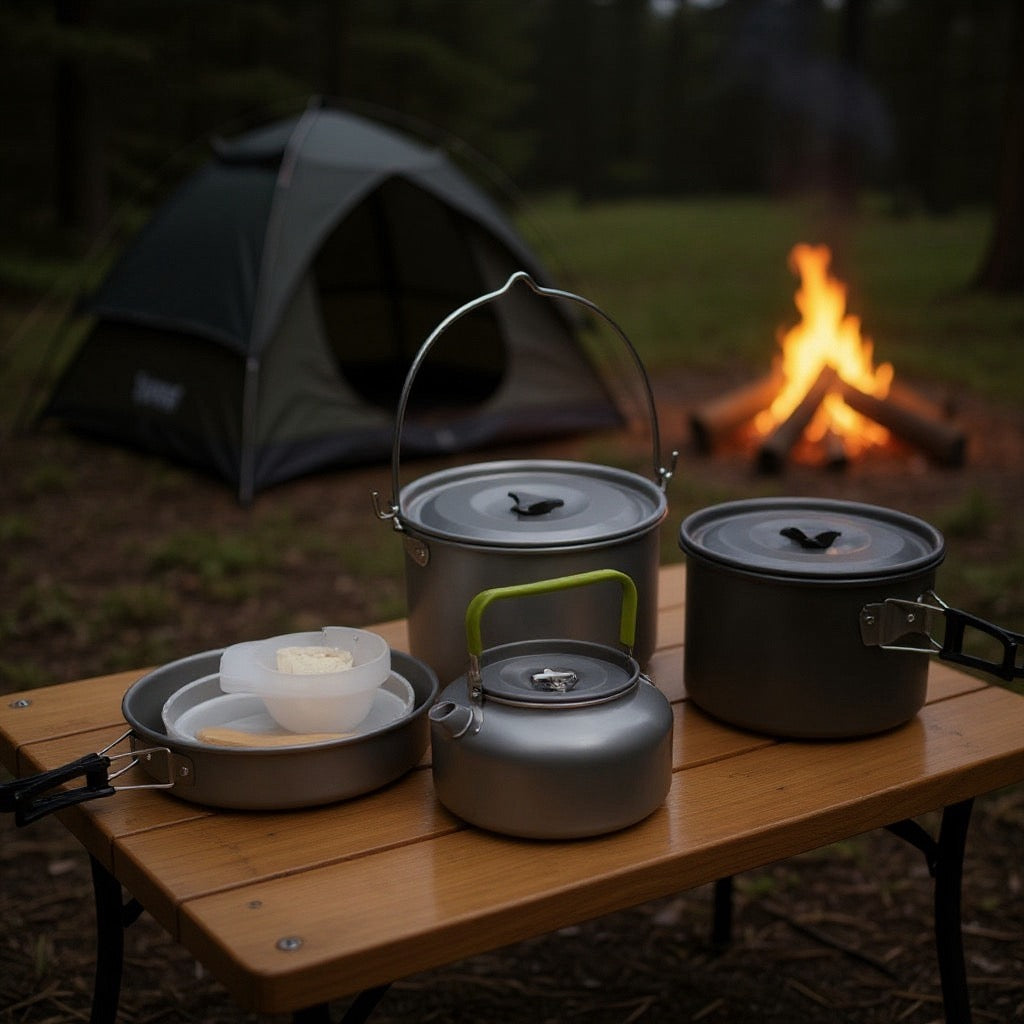 DS700 7 person aluminum camping cookset