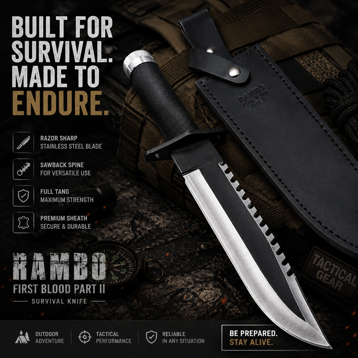 Rambo II hunting & survival knife