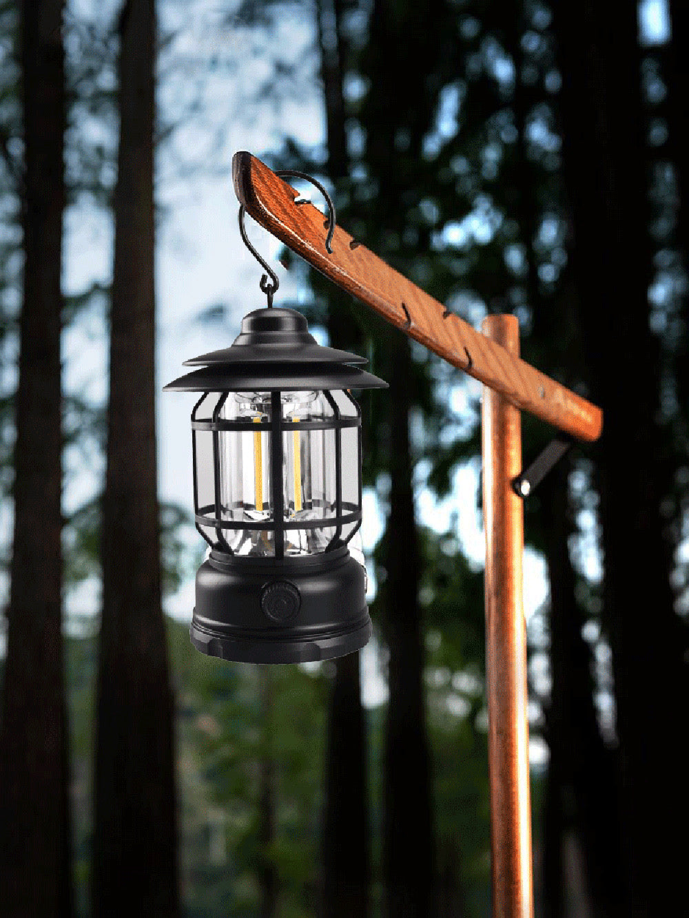 Mini Vintage Metal Hanging Lantern Warm Light Led Camp Lantern Rechargeable for outdoor