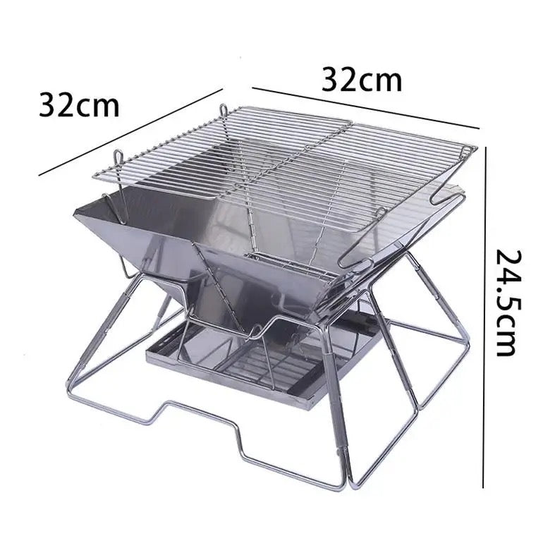 portable stainless camping grill bonfire pit