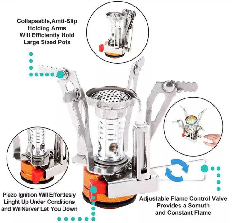 Ultralight weight portable camping hutane stove