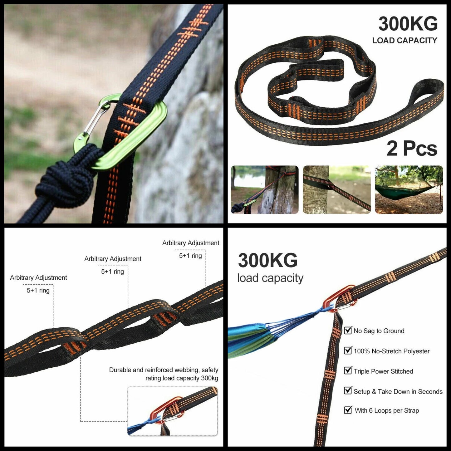 ALtitude Ultralightweight Hammock with tree strap and alloy carabiners