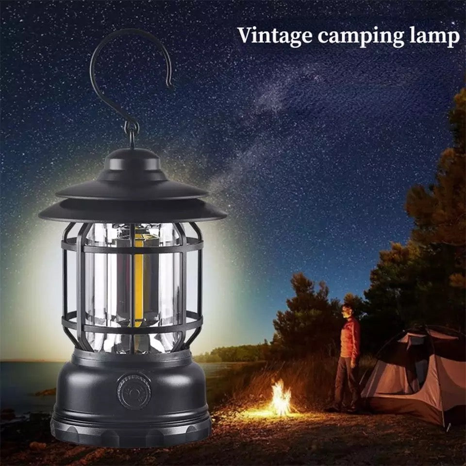 Mini Vintage Metal Hanging Lantern Warm Light Led Camp Lantern Rechargeable for outdoor