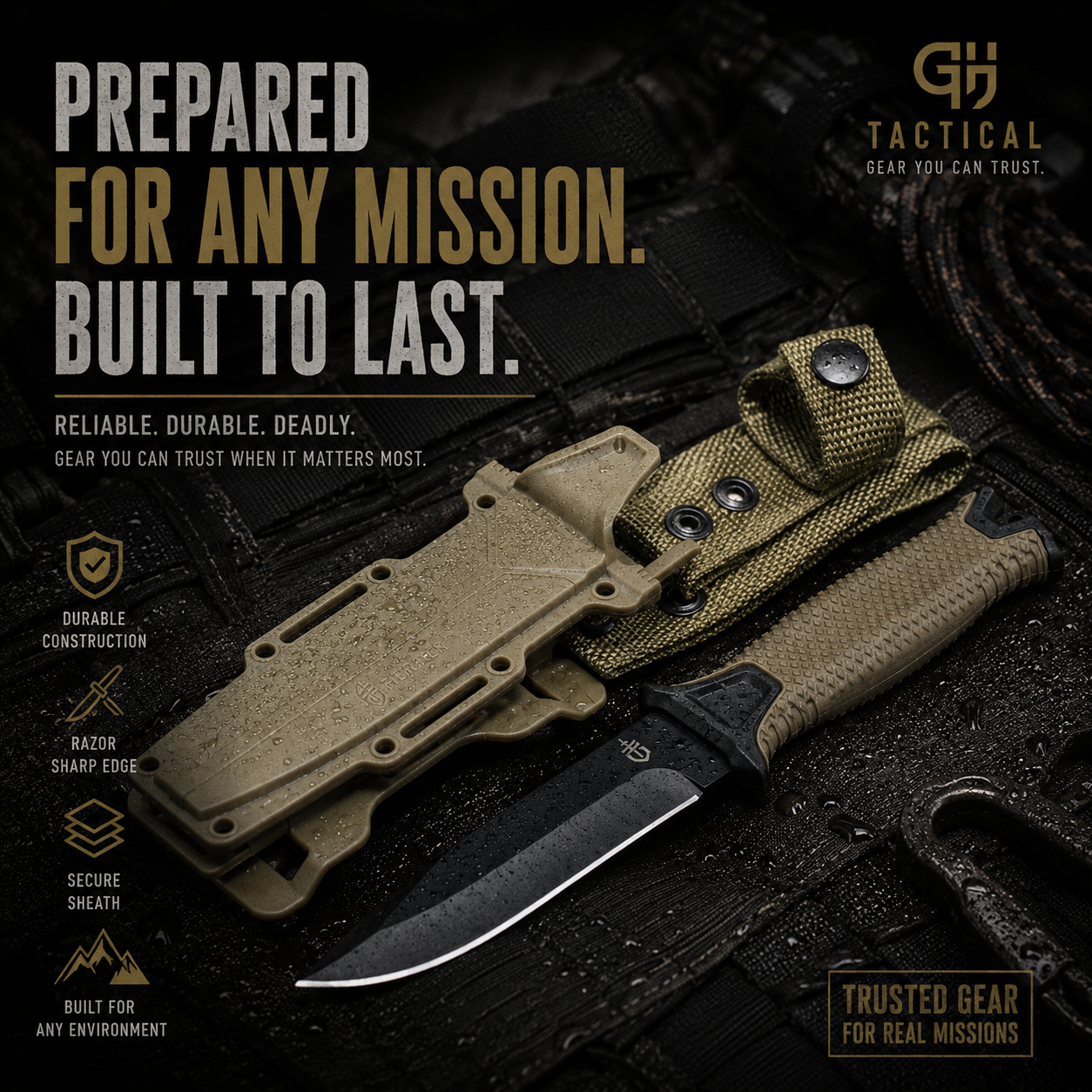 GERBER “STRONG ARM” FIXED BLADE HUNTING KNIFE