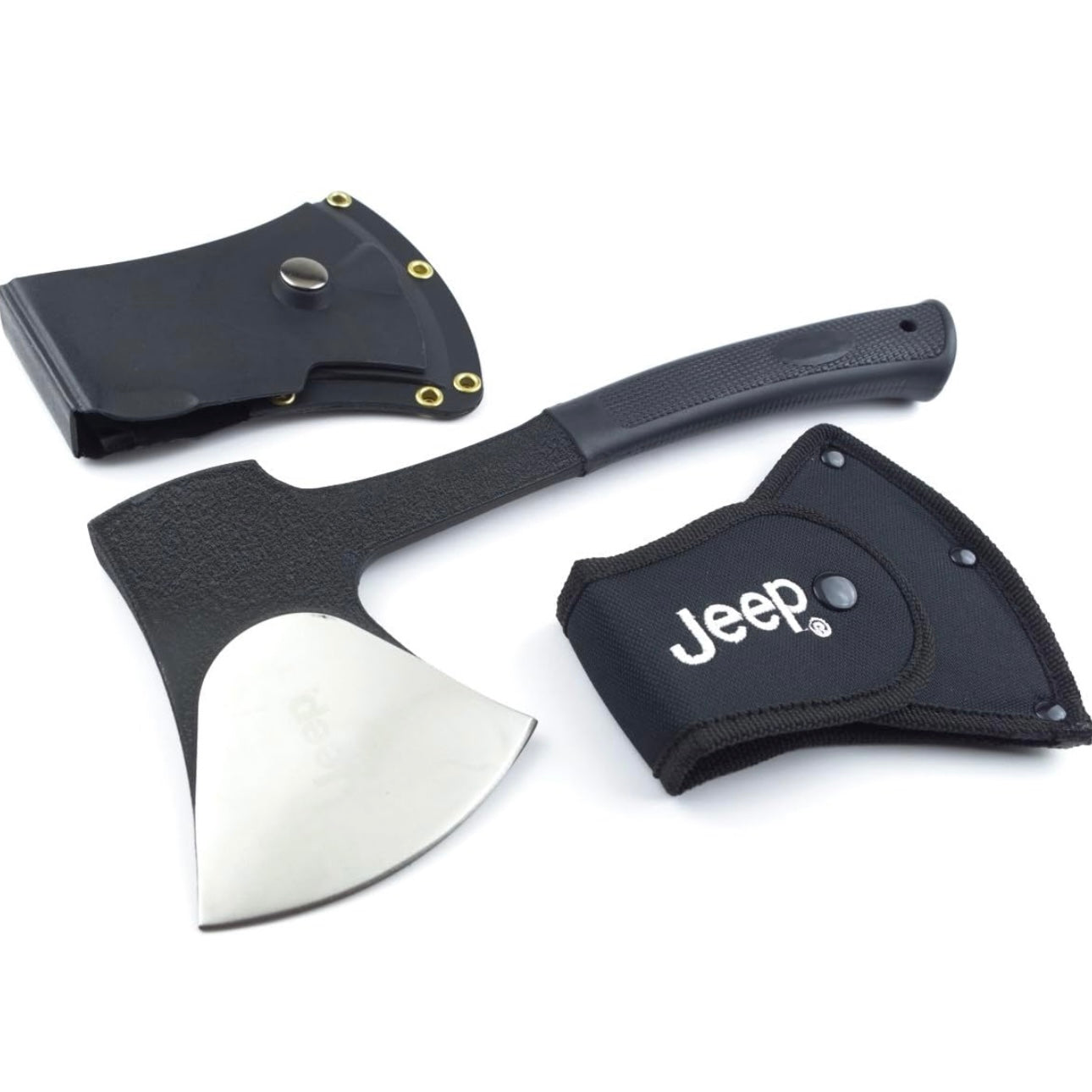 JEEP Tomahawk Heavy One Hand Axe 0.2 inch (5 mm) Thick Blade Rust Resistant Black Teflon Treatment 2 Cases Included