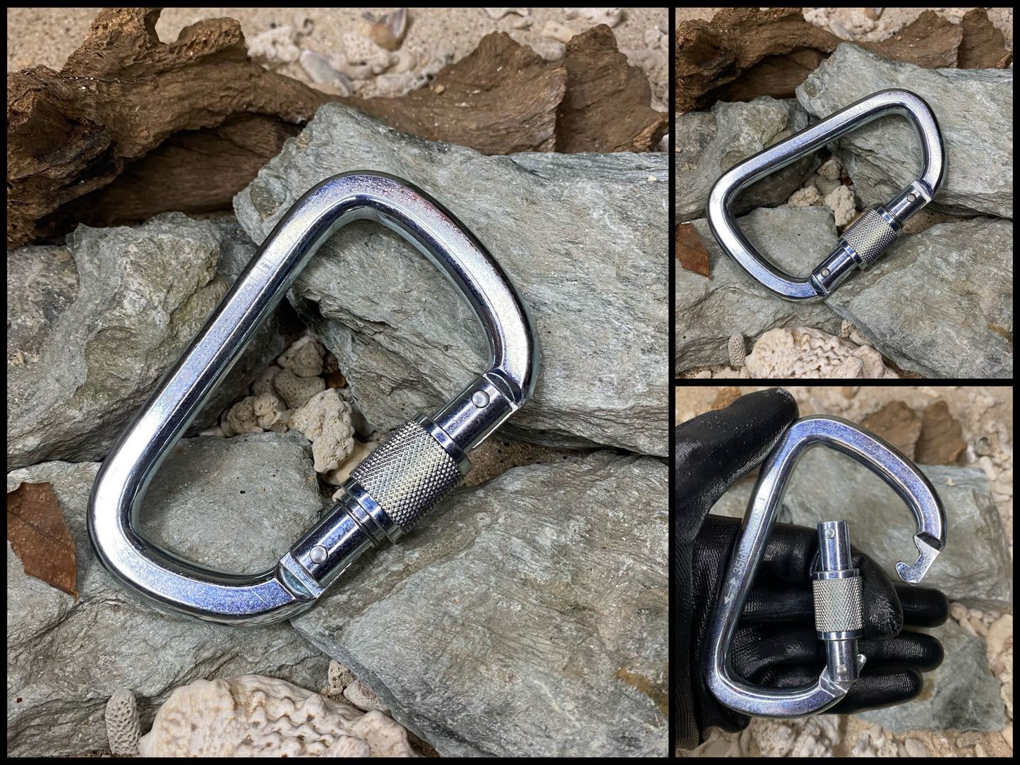 ADELA AF-10 35KN Screw-lock Pear shape steel carabiner