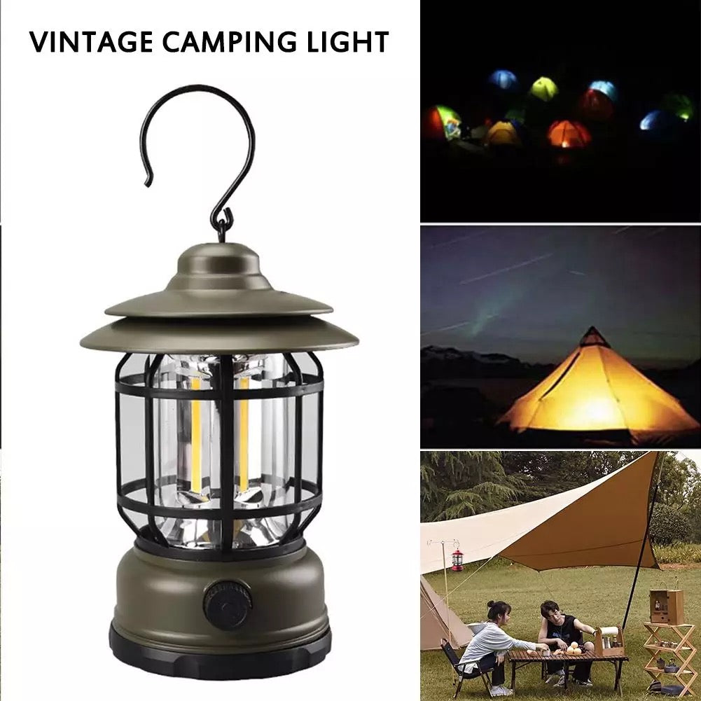 Mini Vintage Metal Hanging Lantern Warm Light Led Camp Lantern Rechargeable for outdoor