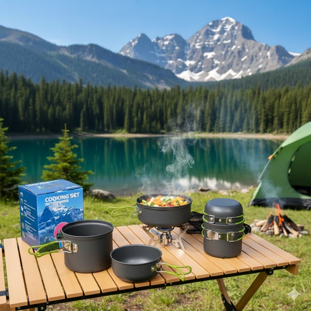 DS201 1-2 Person aluminum camping cookset