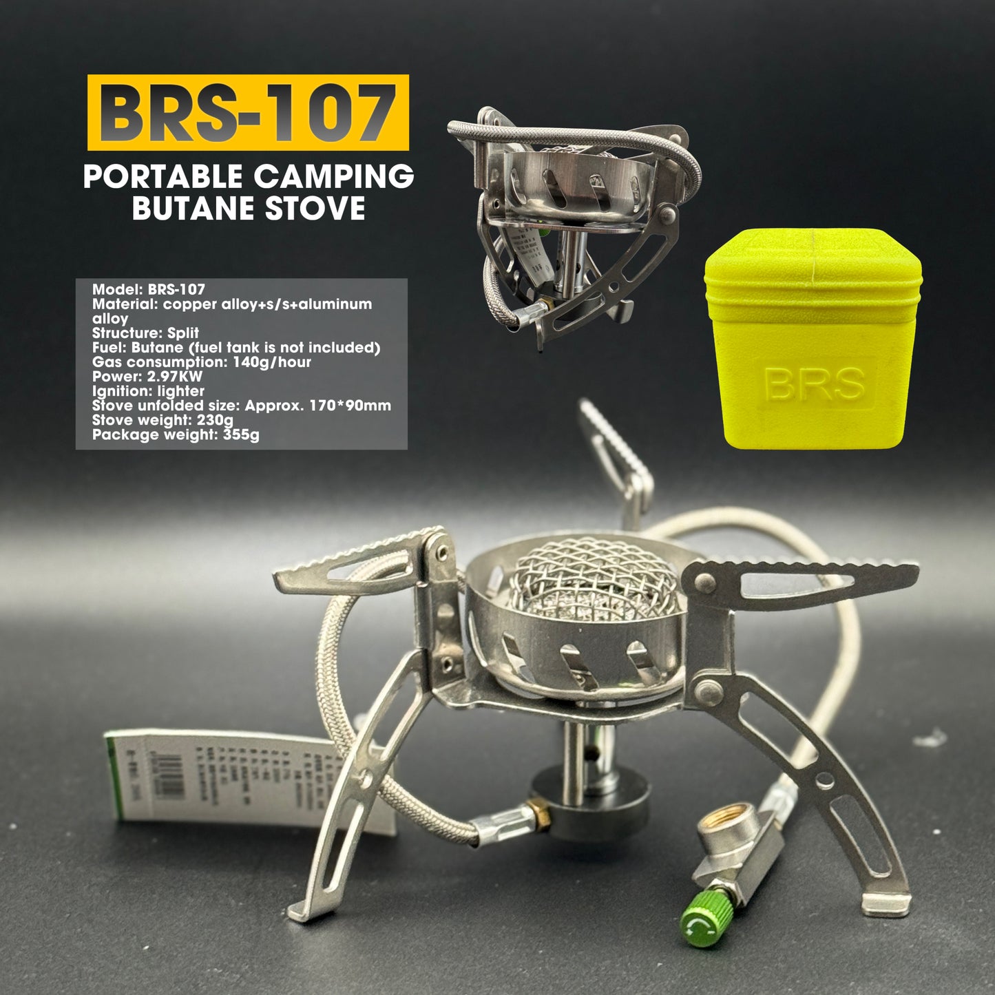 BRS-107 portable camping butane stove