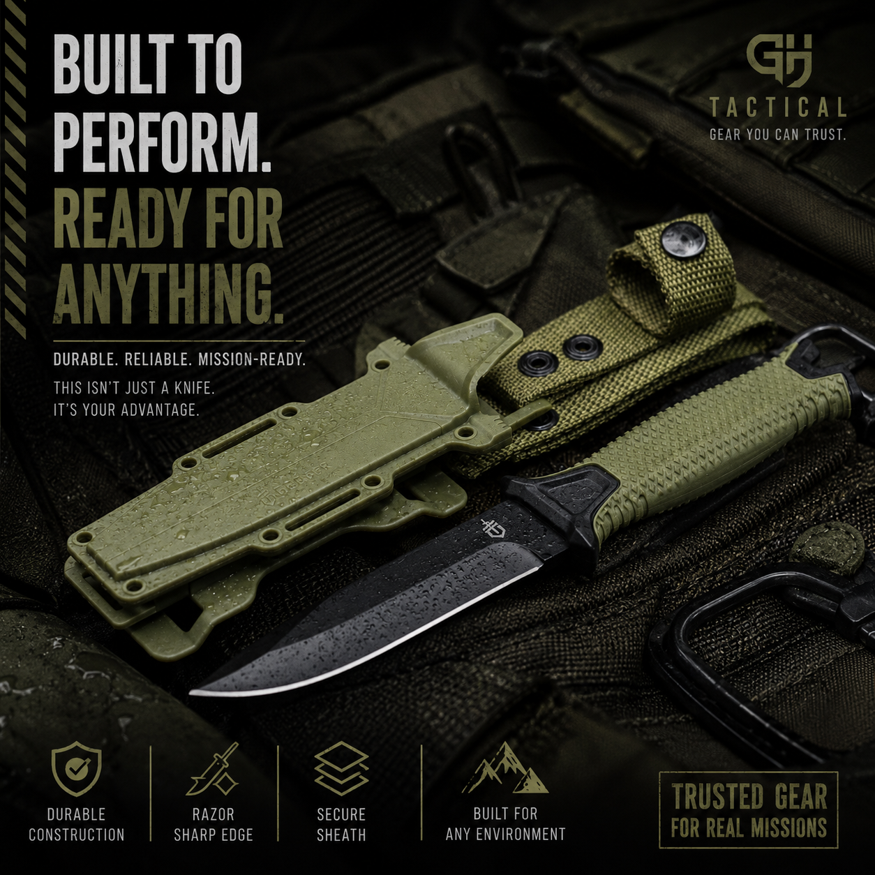 GERBER “STRONG ARM” FIXED BLADE HUNTING KNIFE