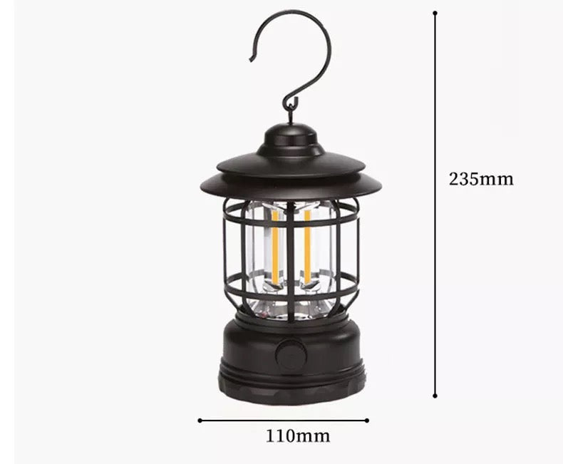 Mini Vintage Metal Hanging Lantern Warm Light Led Camp Lantern Rechargeable for outdoor