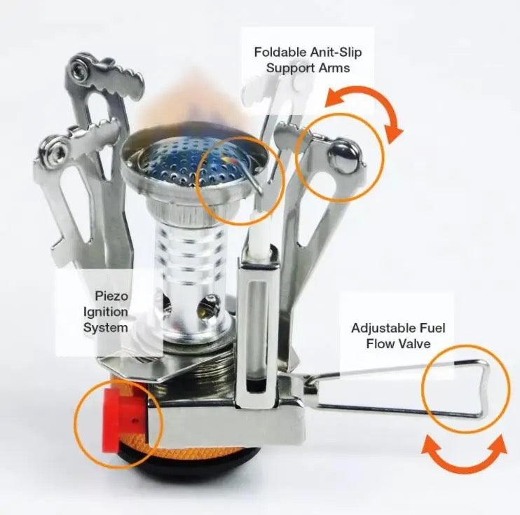 Ultralight weight portable camping hutane stove