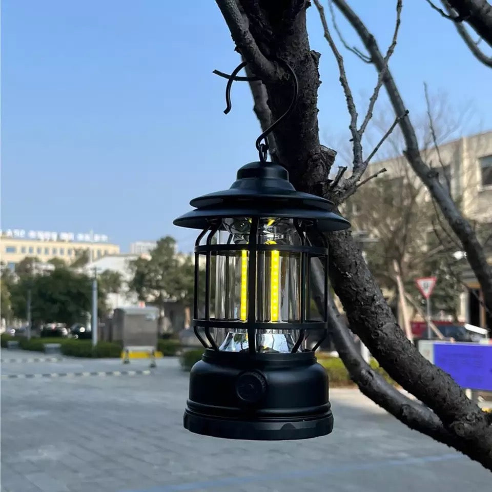 Mini Vintage Metal Hanging Lantern Warm Light Led Camp Lantern Rechargeable for outdoor