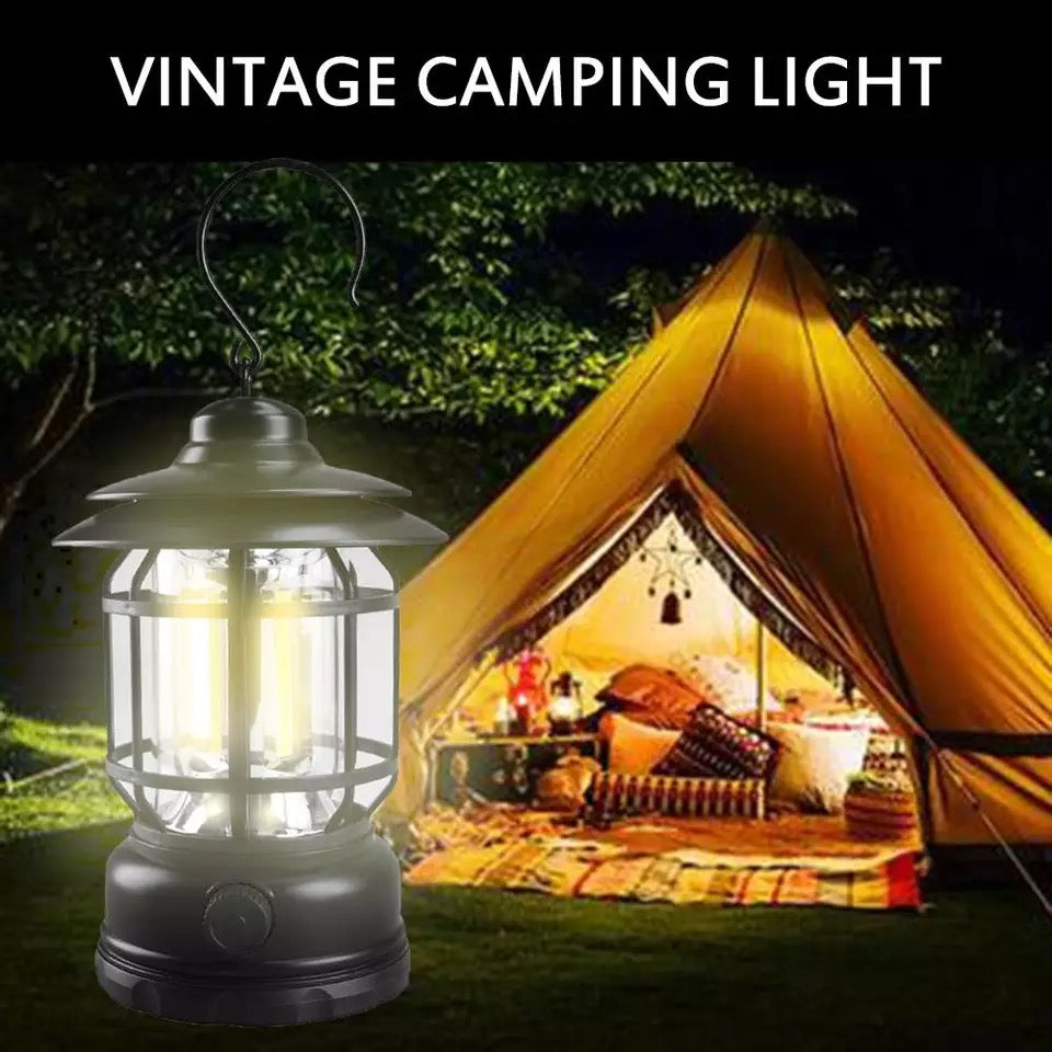 Mini Vintage Metal Hanging Lantern Warm Light Led Camp Lantern Rechargeable for outdoor