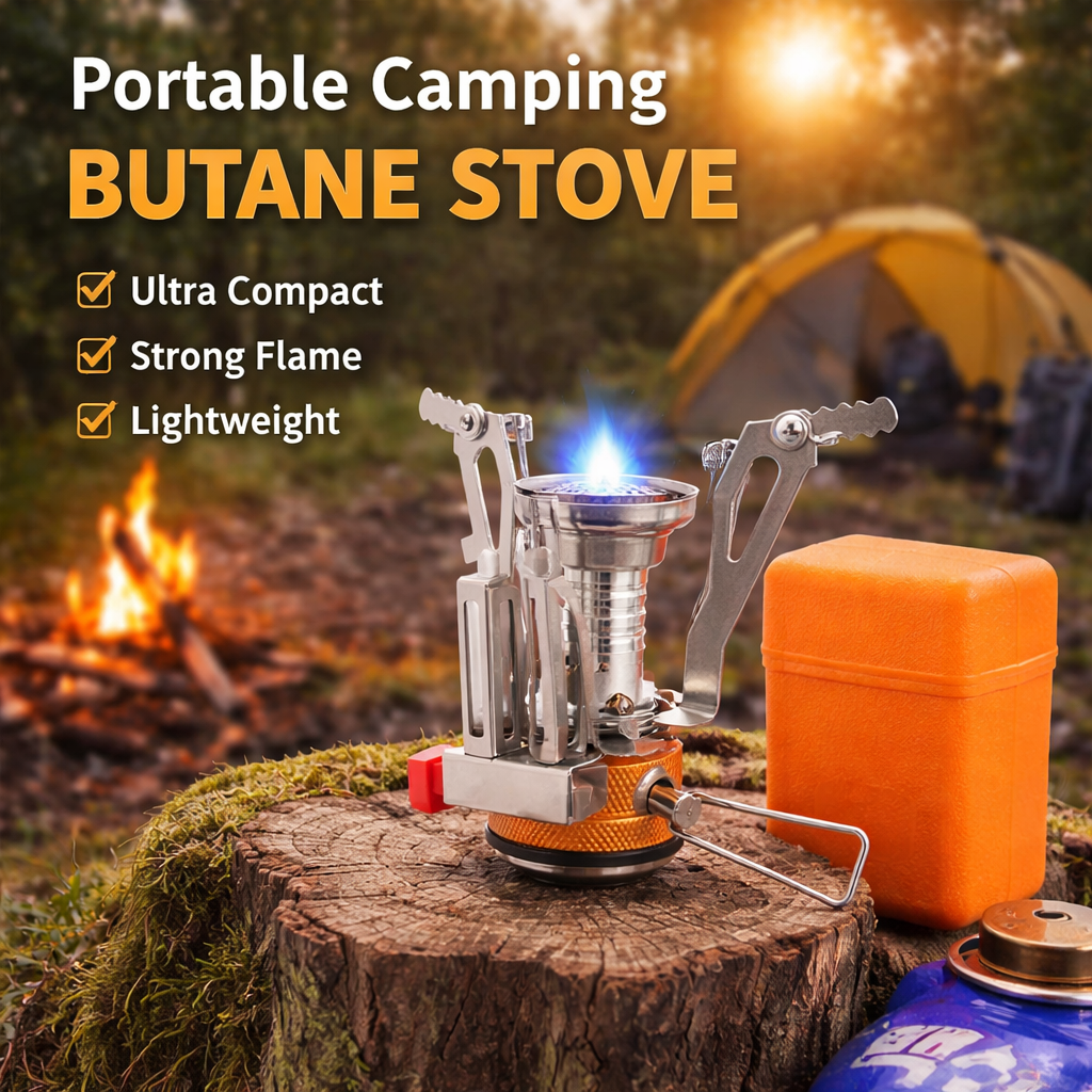 Ultralight weight portable camping hutane stove