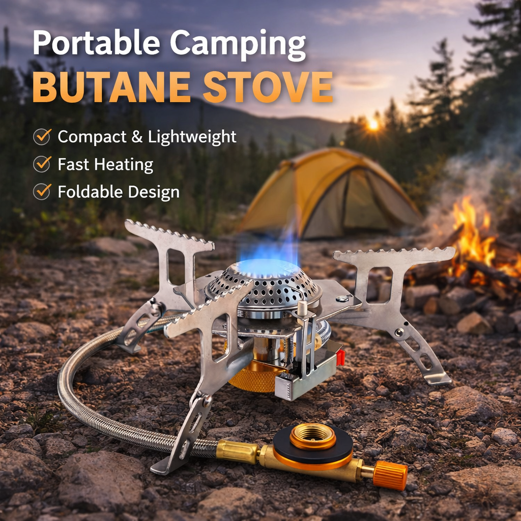 AOG01 portable camping butane stove with butane adapter