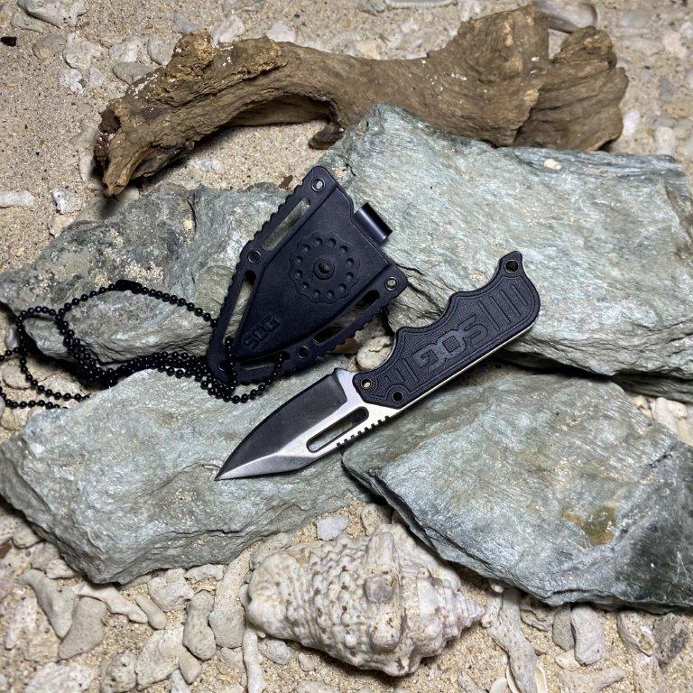 SOG Instinct Mini Neck Knife 1.9" Satin Plain Blade NB1012