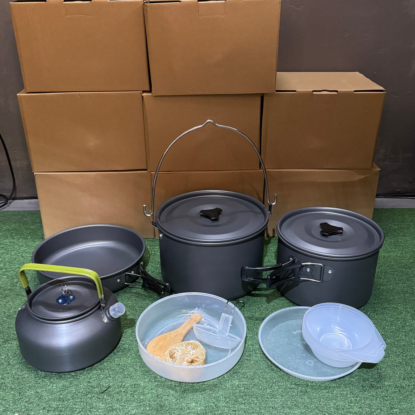 DS700 7 person aluminum camping cookset