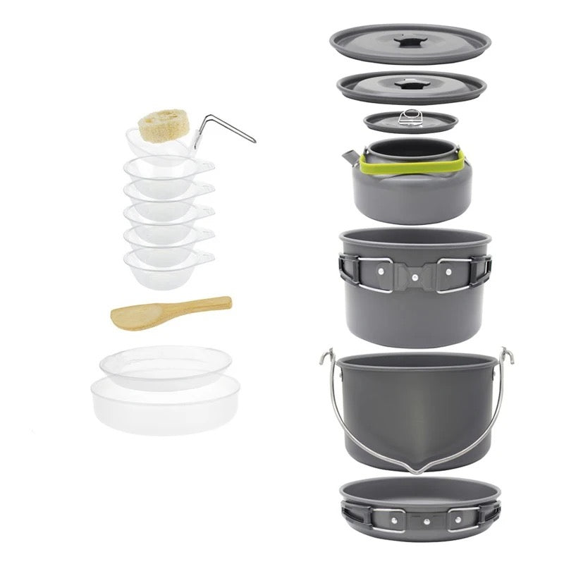 DS700 7 person aluminum camping cookset