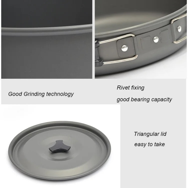 DS700 7 person aluminum camping cookset