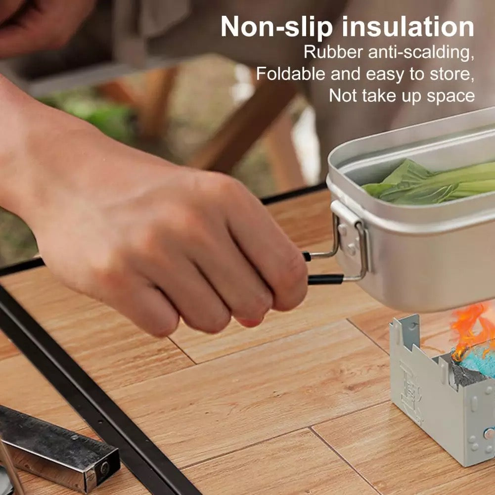 Aluminum Bento lunch box outdoor reheatable lunch box with lid with handle gloves camping set bowl travel lunch box lunch box