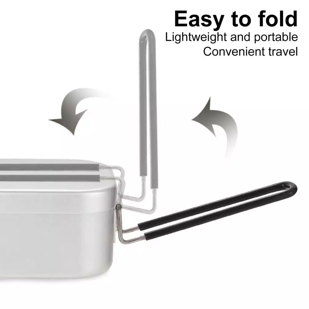 Aluminum Bento lunch box outdoor reheatable lunch box with lid with handle gloves camping set bowl travel lunch box lunch box