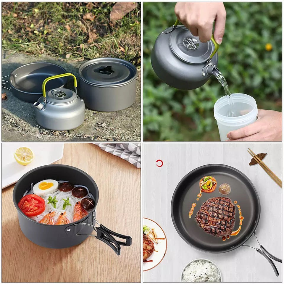 DS308 3 person aluminum camping cookset
