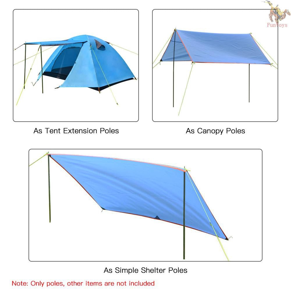 2pcs adjustable camping poles for tarps and tents