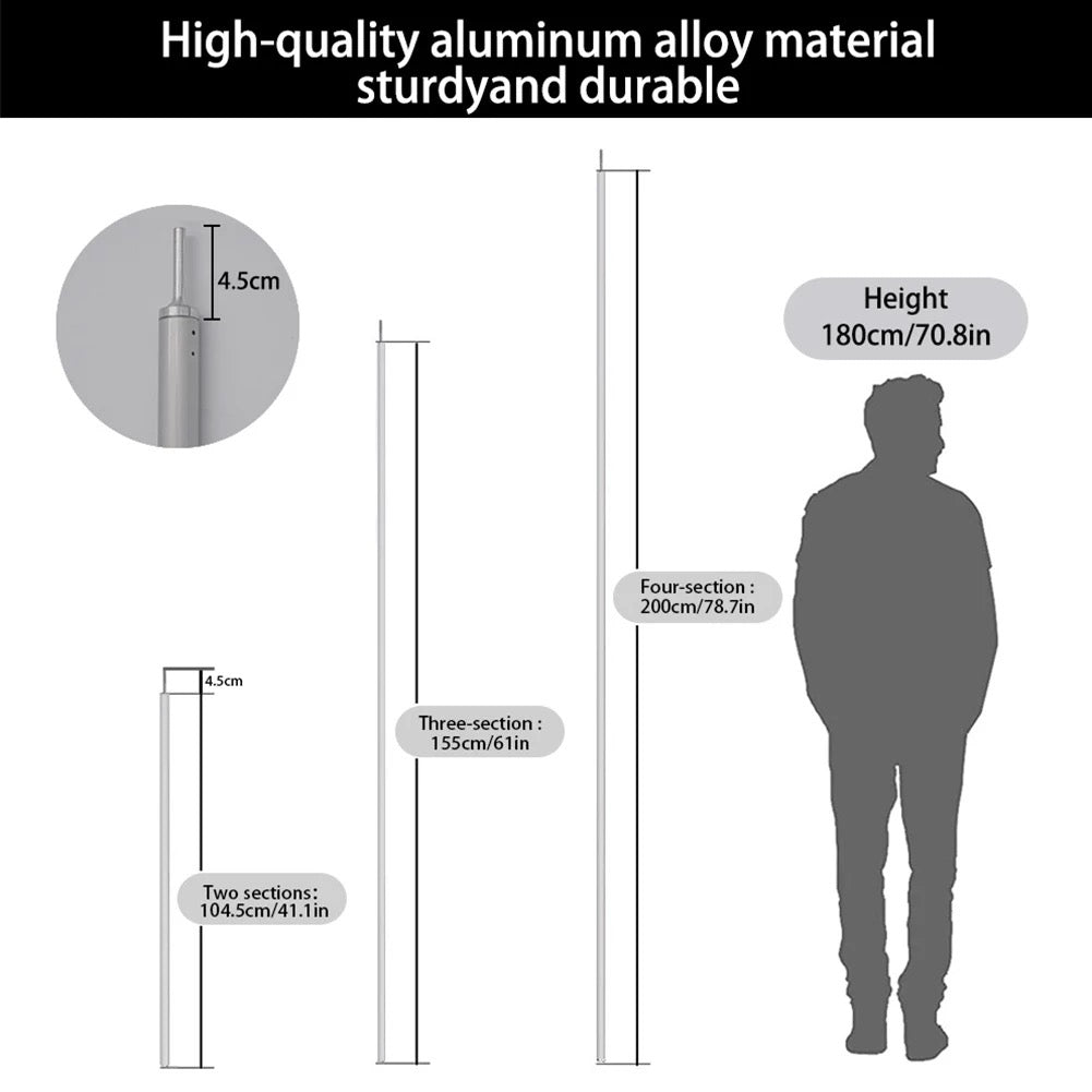 2pcs adjustable camping poles for tarps and tents
