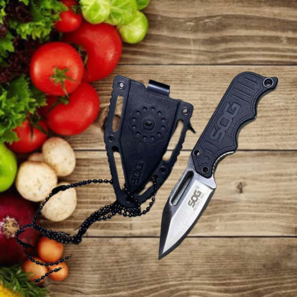 SOG Instinct Mini Neck Knife 1.9" Satin Plain Blade NB1012