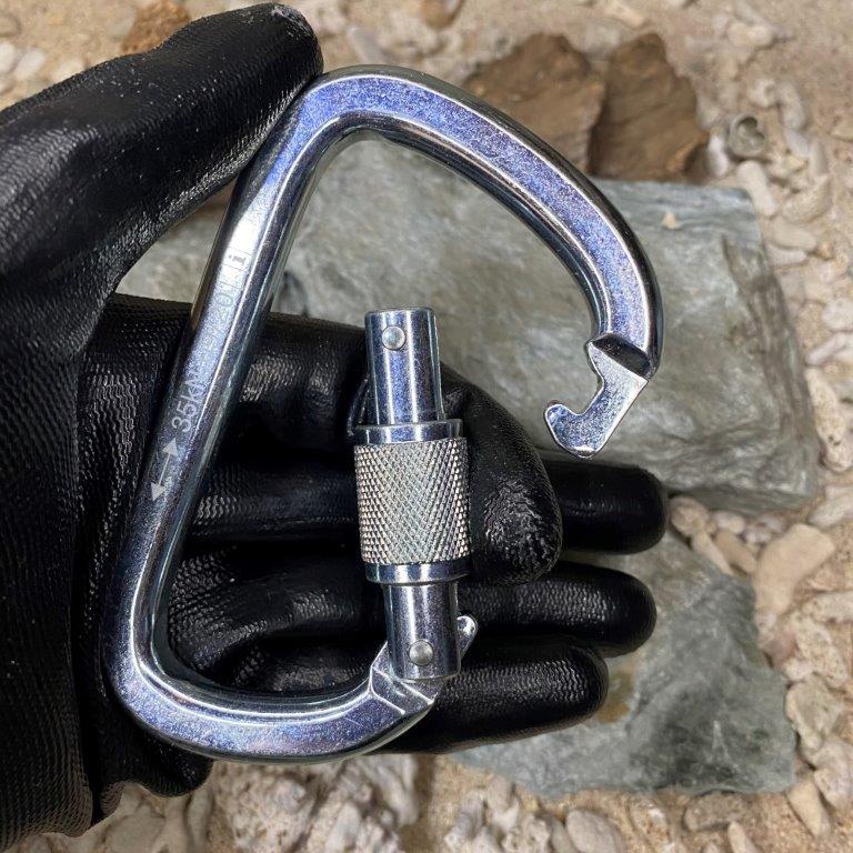 ADELA AF-10 35KN Screw-lock Pear shape steel carabiner
